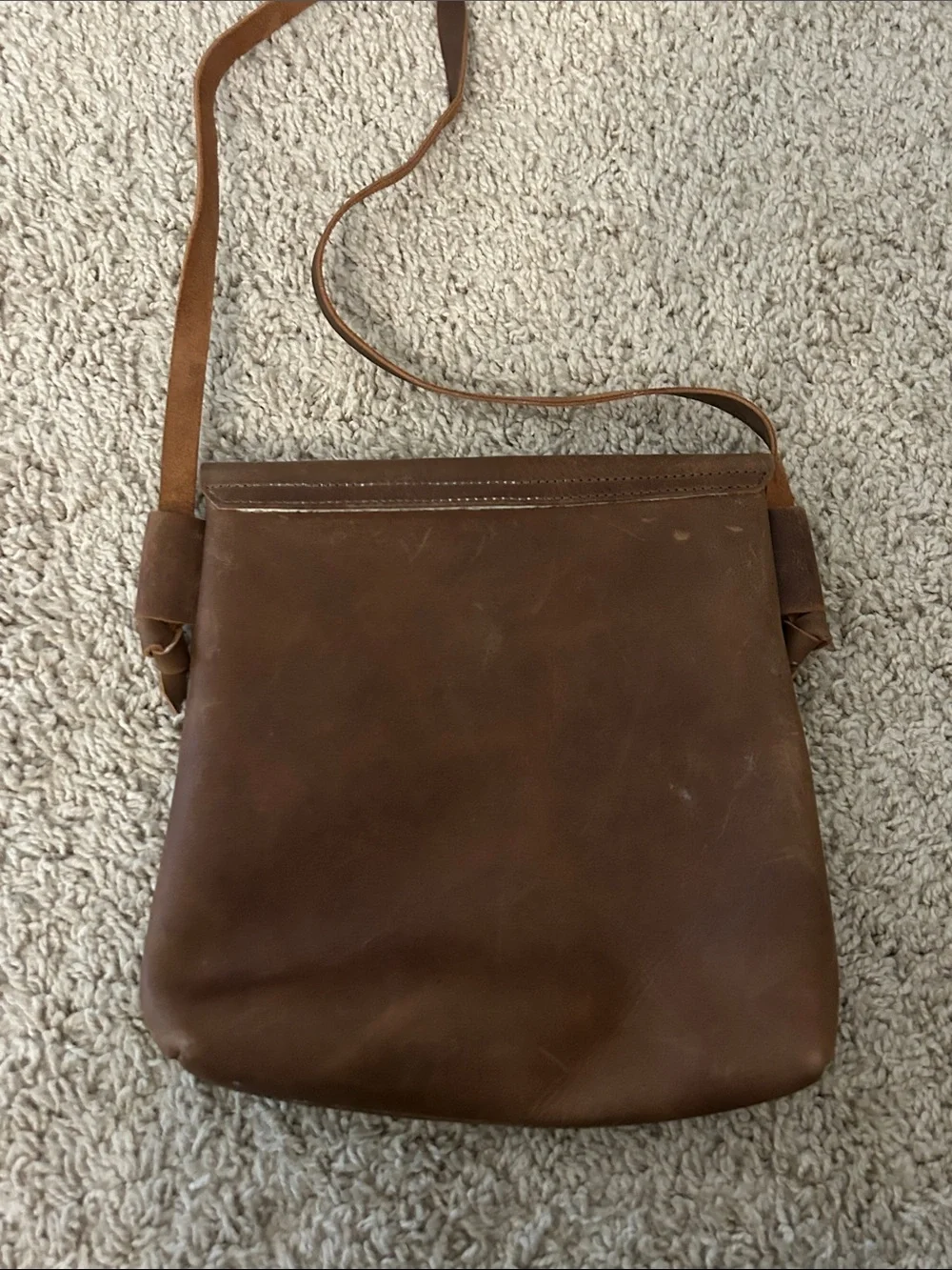 100% Full Grain Leather Brown Leather Crossbody Bag